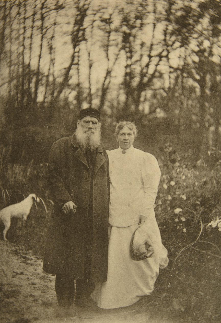 Scrittore russo Lev Tolstoj e sua moglie Sofia Tolstaya, Russia, 1895 da Sophia Andreevna Tolstaya