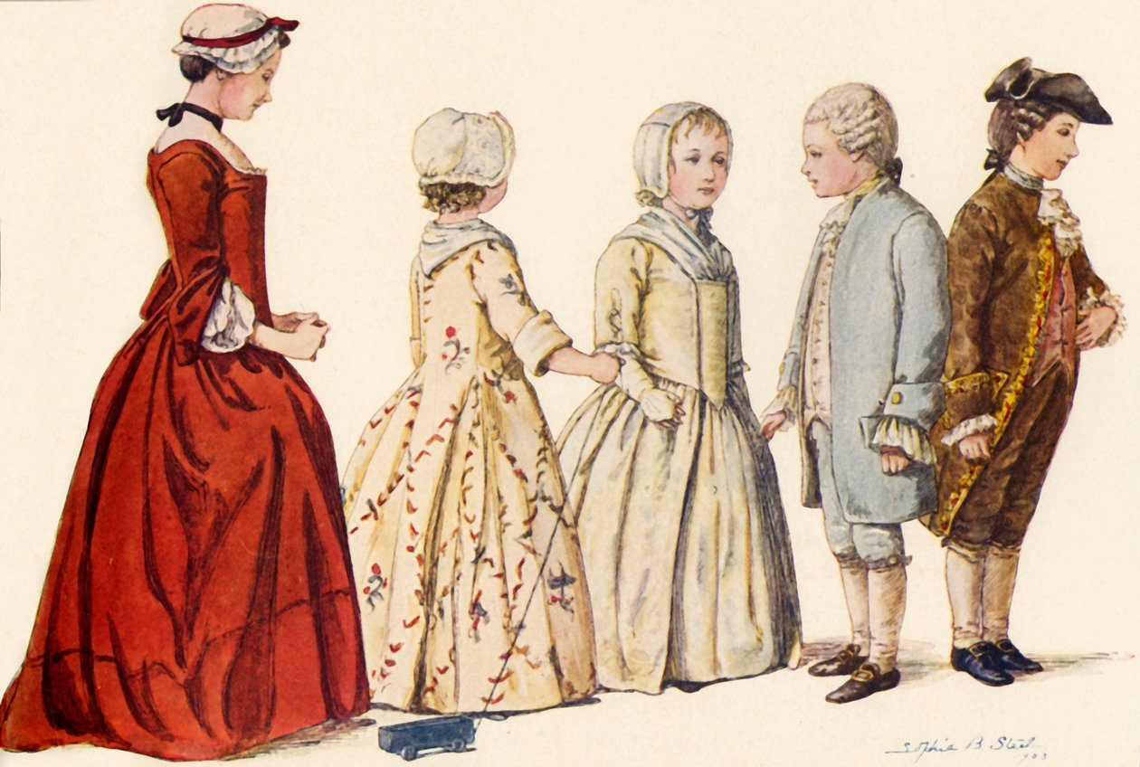 Abbigliamento dei bambini durante i regni di Regina Anna, Giorgio I, II e III da Sophie B. Steel