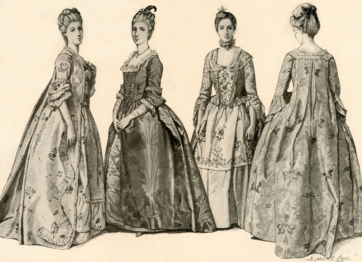 Abbigliamento durante il regno di Giorgio II 1735-1760, 1903, 1937 da Sophie B. Steel