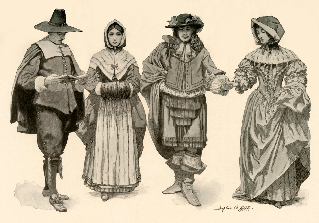 Abbigliamento durante il periodo 1620-1670, 1903, 1937 da Sophie B. Steel