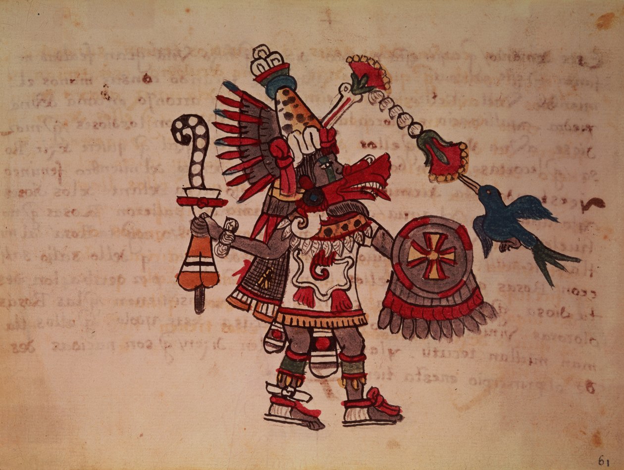 Quetzalcoatl, il serpente piumato, dio del vento, dell