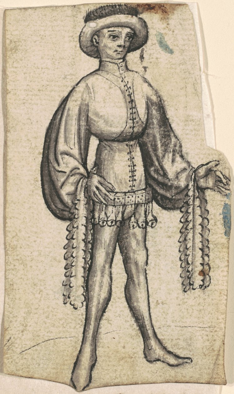 Un Cortigiano in Piedi da South German 15th Century