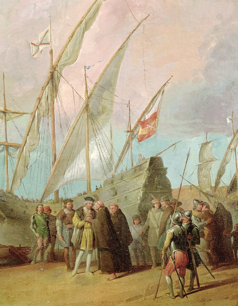 Partenza di Cristoforo Colombo da Palos (dettaglio del gruppo centrale) da Spanish School