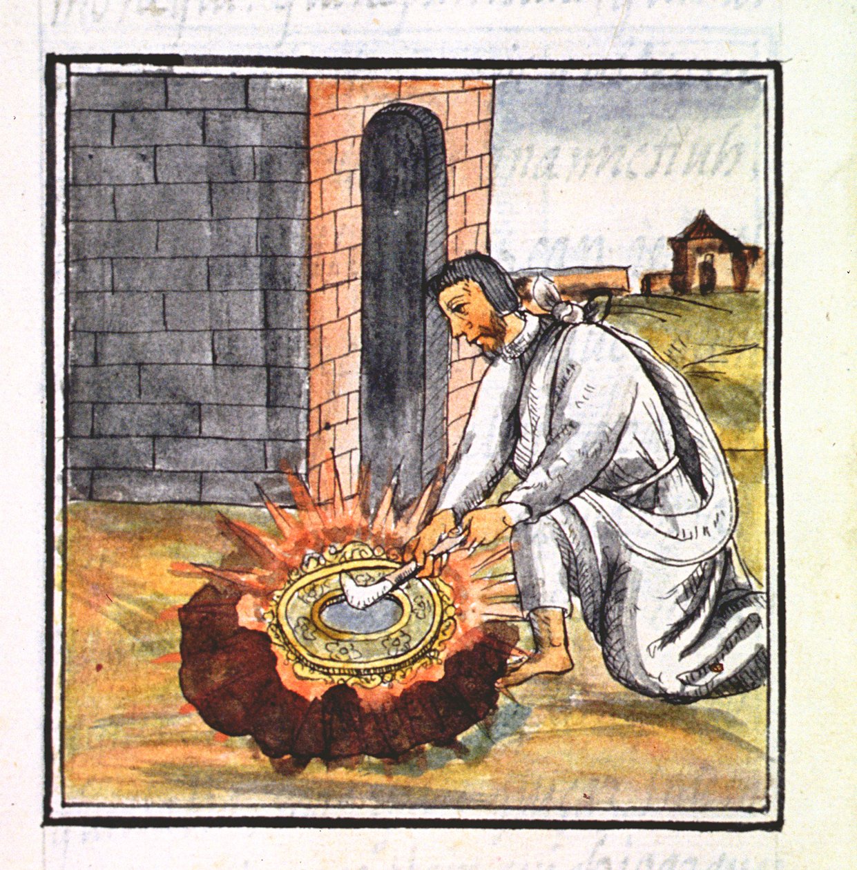 Ms Palat. 218-220 Libro IX Un europeo impegnato a realizzare un reliquiario, dal 