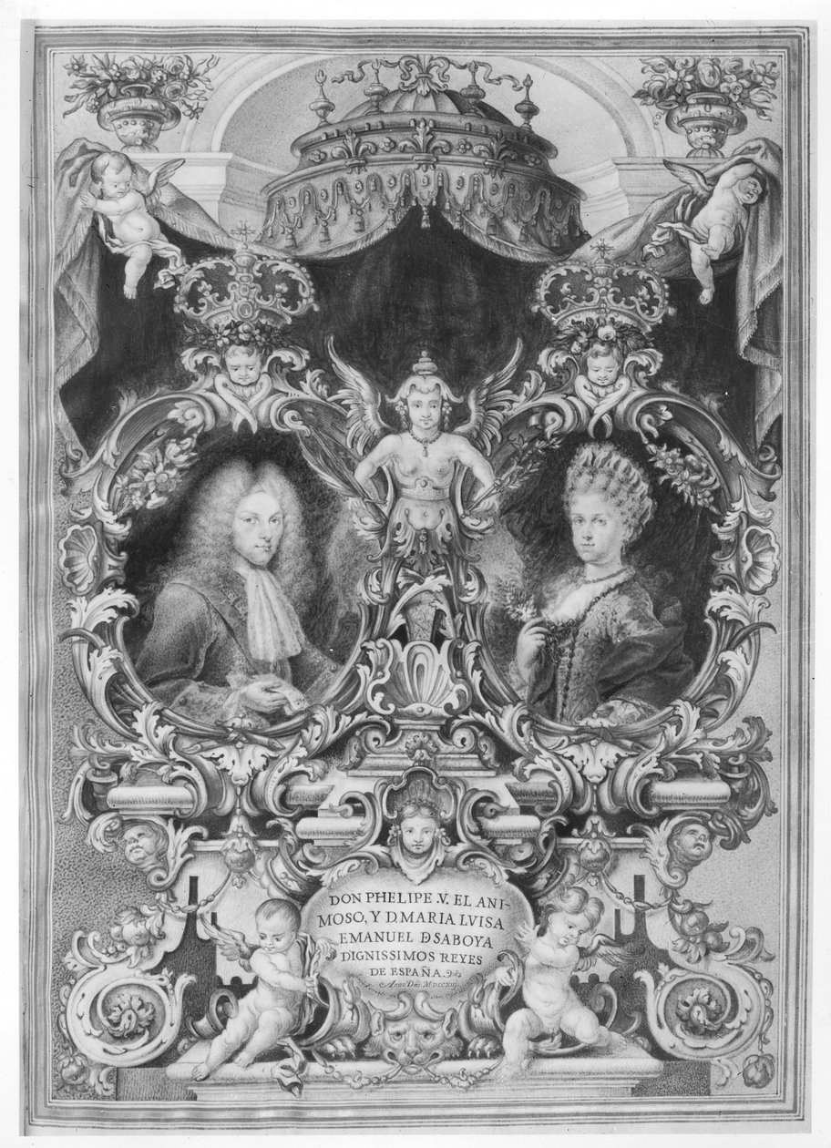 Filippo V (1683-1746) Re di Spagna e Maria Luisa (1688-1714) di Savoia, 1713 da Spanish School