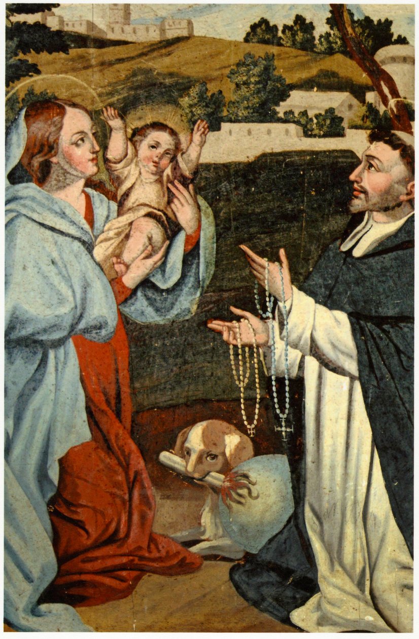 La Vergine Maria presenta Gesù a San Domenico da Spanish School