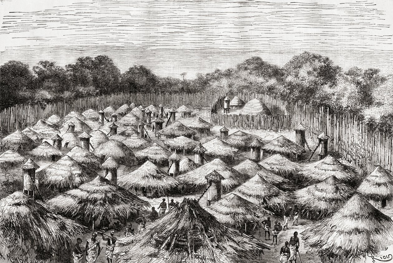 Il villaggio di Kiwana, Tanzania, come era alla fine del XIX secolo, da 