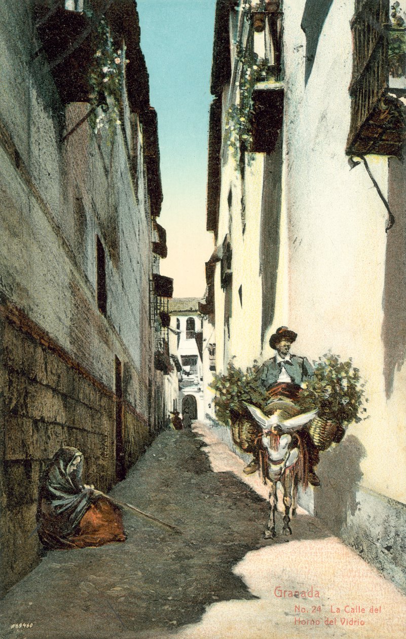 Granada, La Calle Del Horno Del Vidrio, Spain (colour photo) da Spanish Photographer