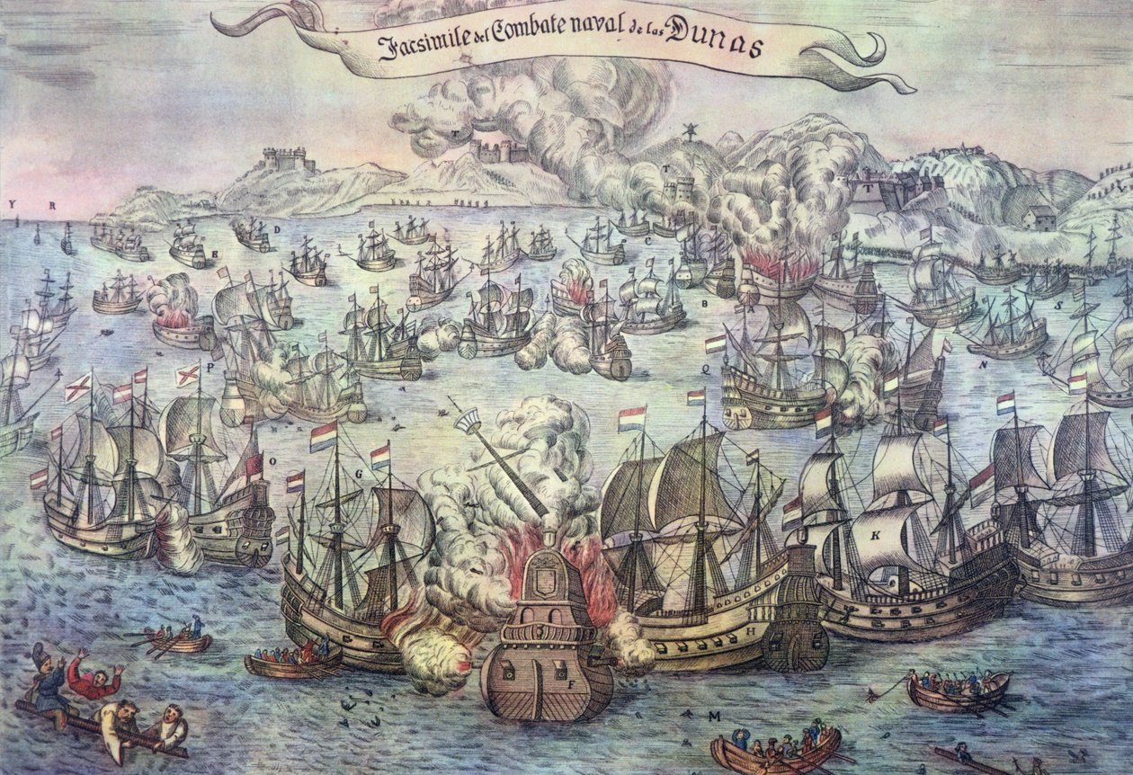Battaglia di Downs, 21 ottobre 1639 da Spanish School