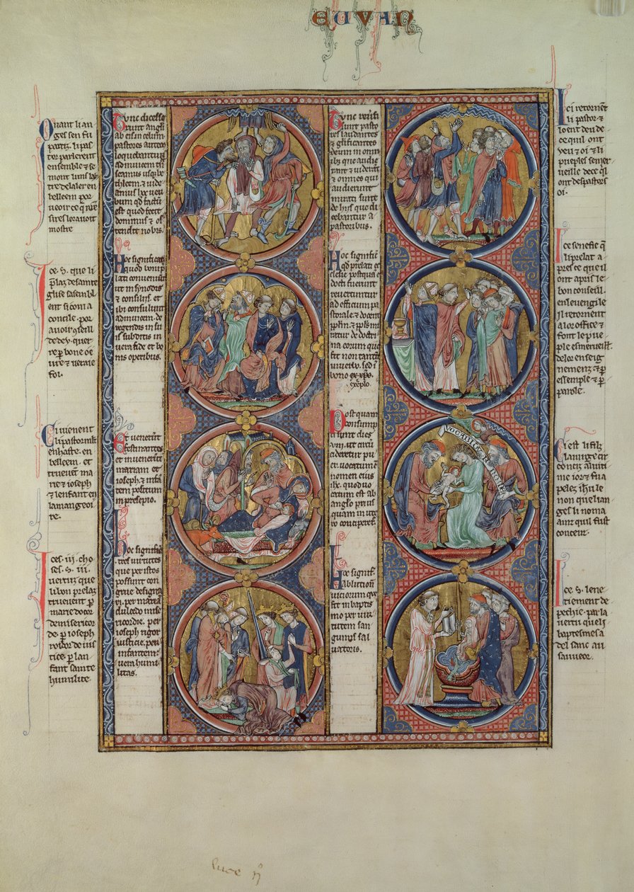 Biblia Moralizada di San Luis, Tome II, 7v da Spanish School