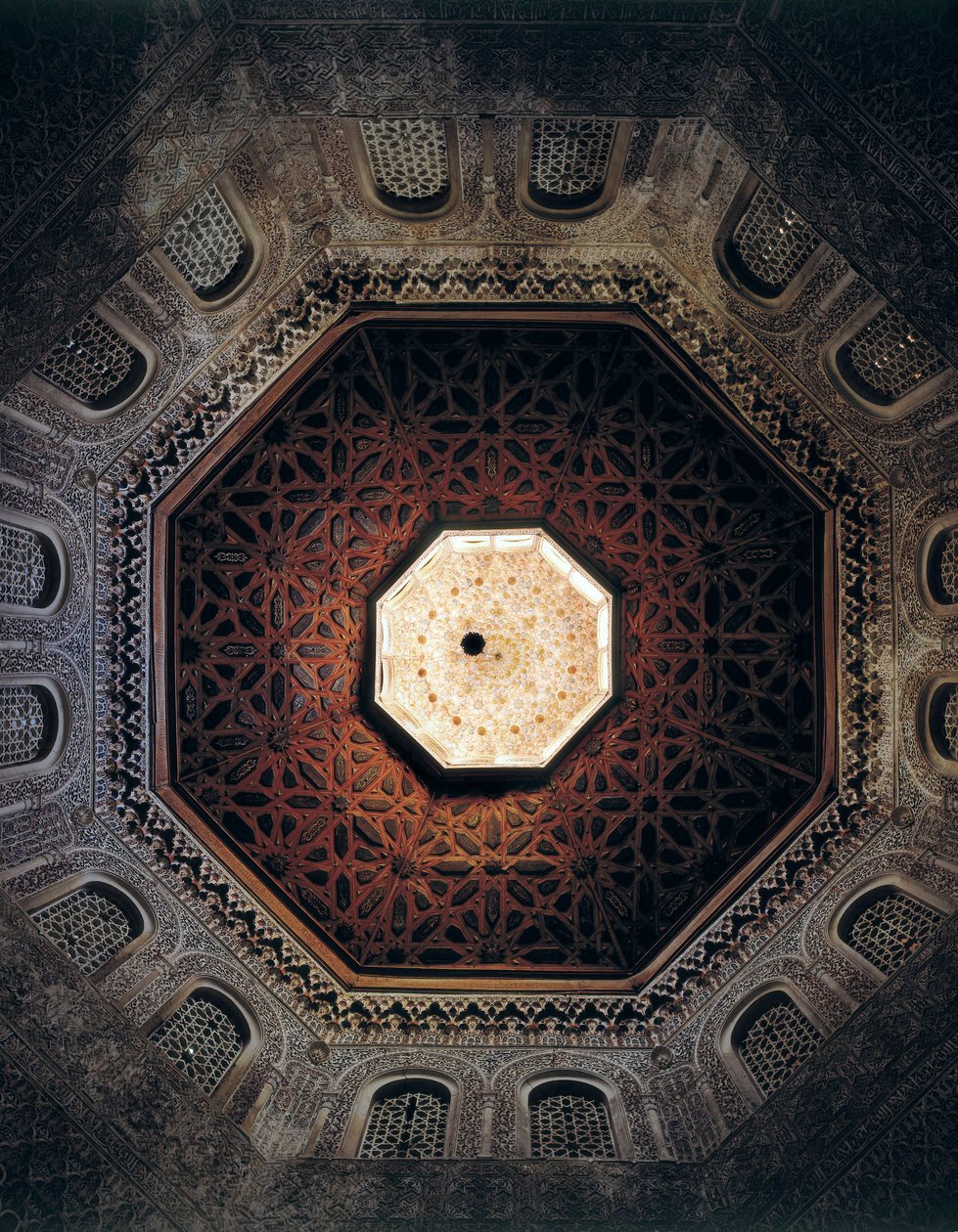 Soffitto della Madrasa di Granada, Spagna, costruita nel 1349 da Spanish School