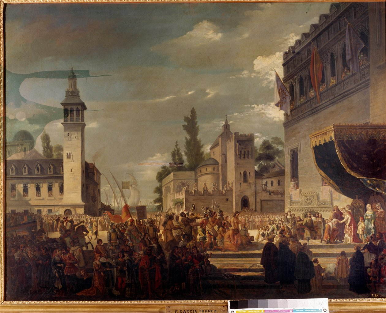 Cristoforo Colombo presenta indigeni a Ferdinando II e Isabella I di Castiglia a Barcellona: la presentazione degli abitanti delle Americhe ai re cattolici da parte dell