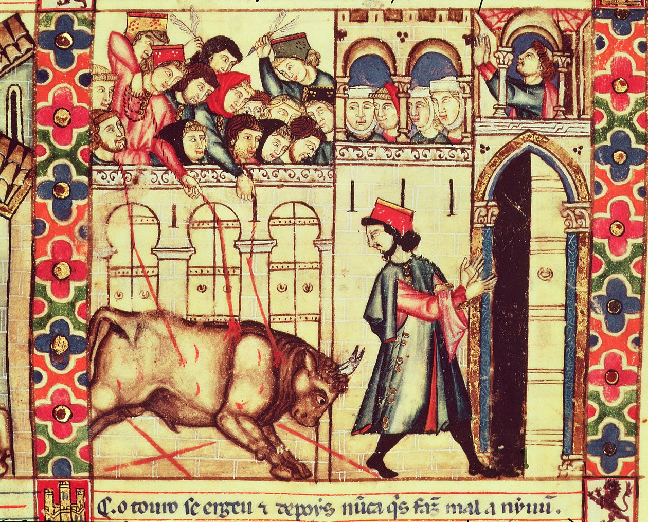 Fol.200r Morte di un toro nell