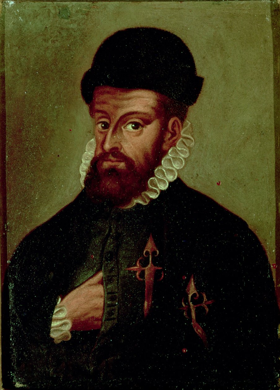 Francisco Pizarro (1478-1541) conquistador spagnolo da Spanish School