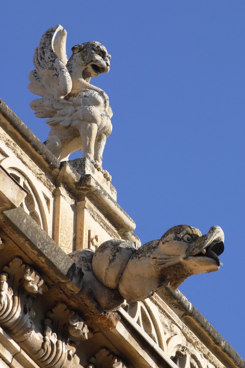 Gargoyle e acroteria, dettaglio dall