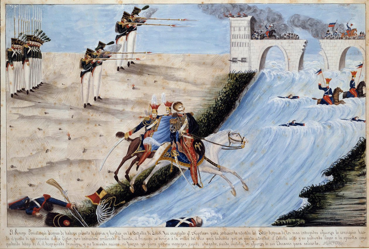 Il generale Joseph Antoni Poniatowski annega mentre cerca di attraversare l