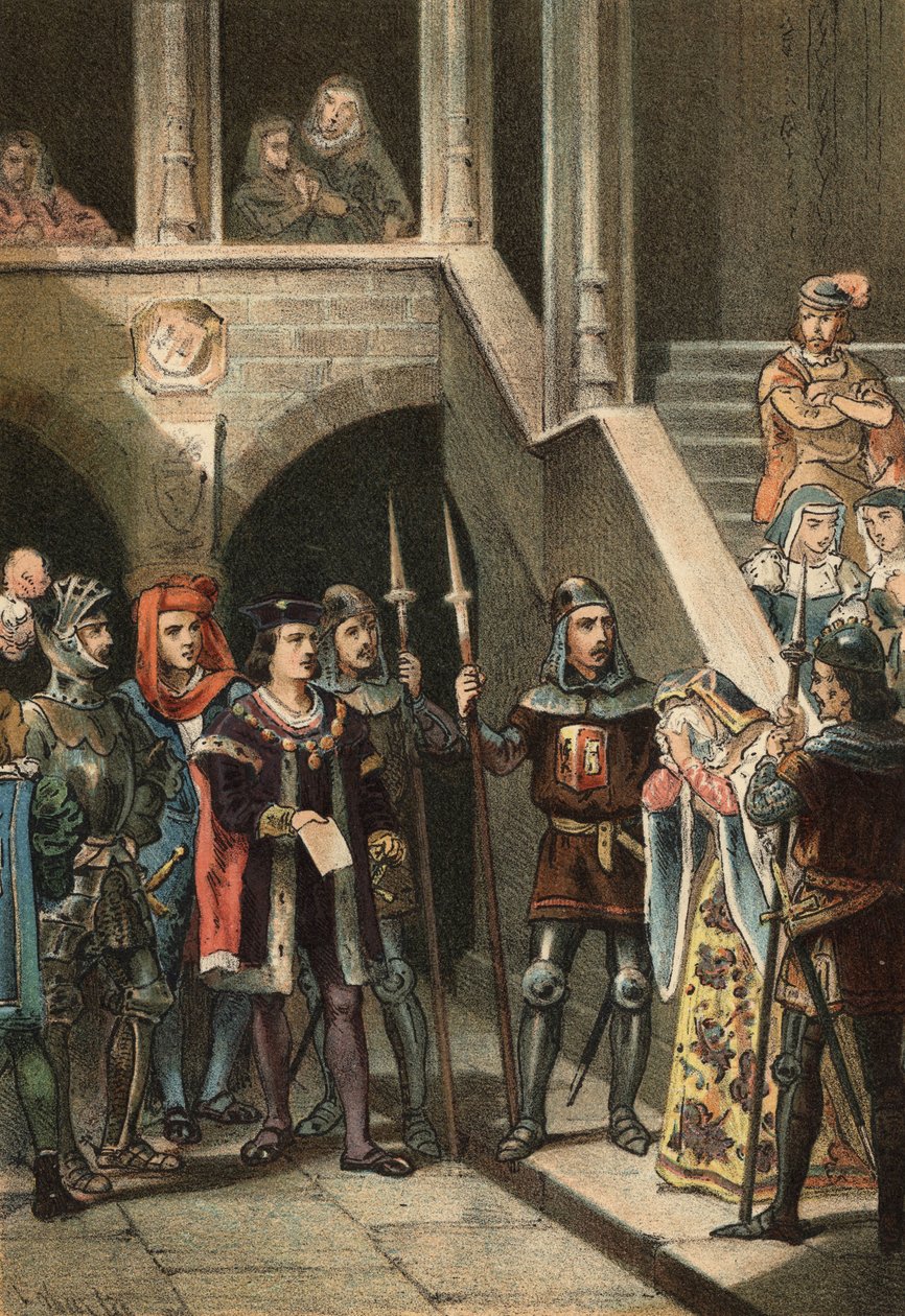 Leonor de Guzman favorita del re Alfonso XI arrestata ed eseguita da Don Alfonso Fernandez de Olmedo, sotto l