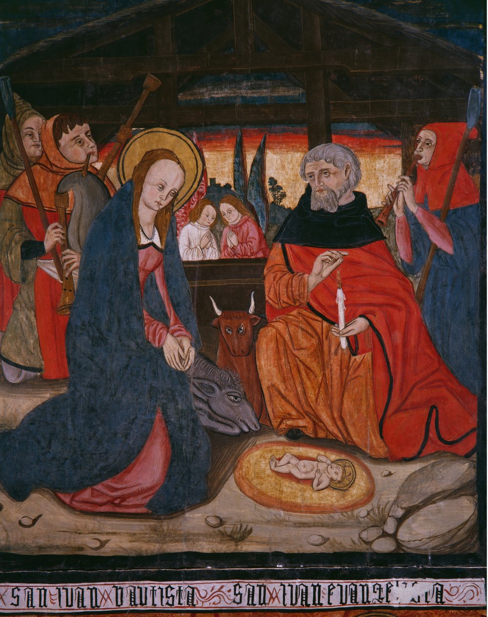 Natività, pannello dalla Chiesa di San Andres di Tortura, fine 15° secolo-inizio 16° secolo da Spanish School
