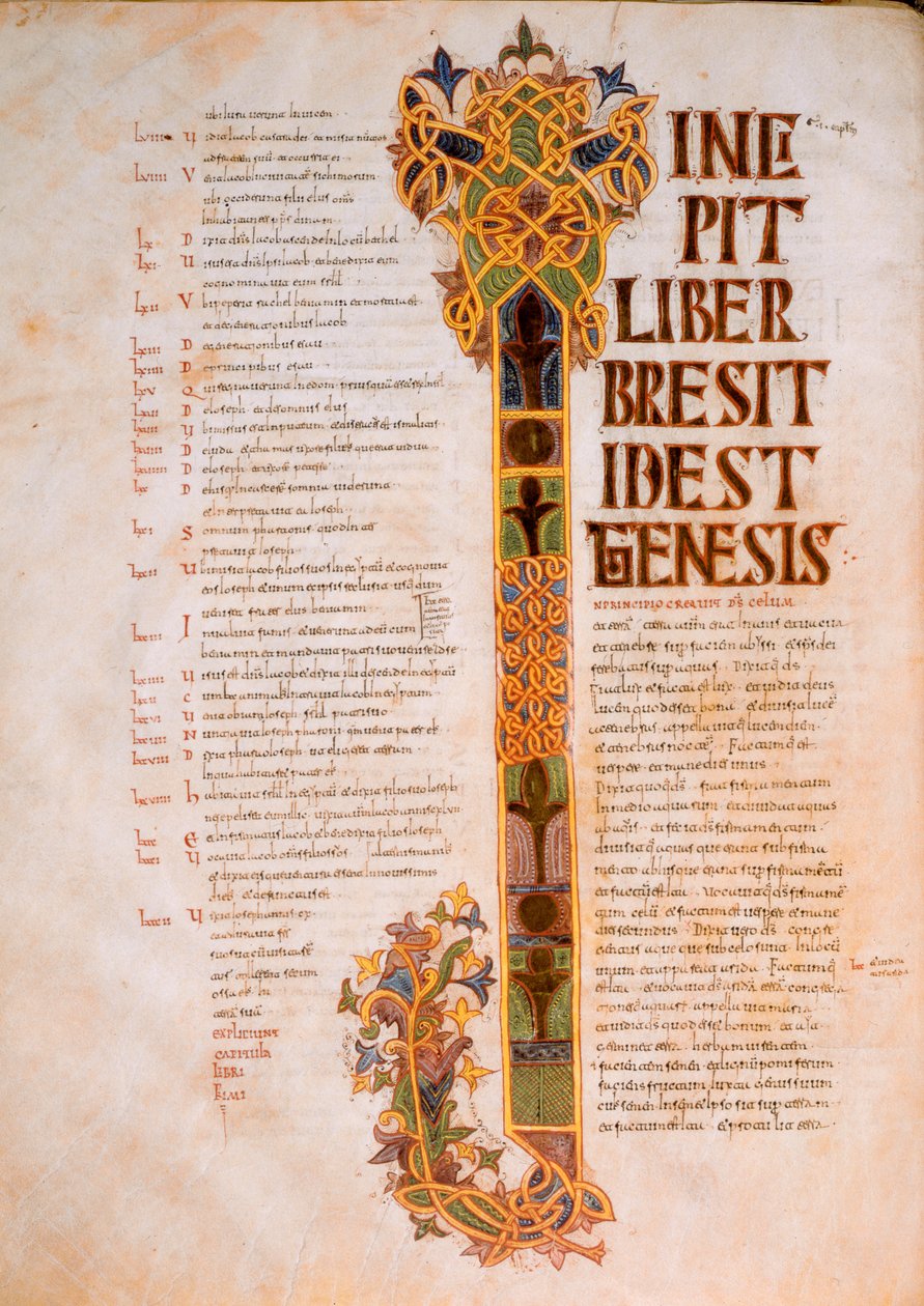 Pagina di apertura del Libro della Genesi con la lettera maiuscola I dall
