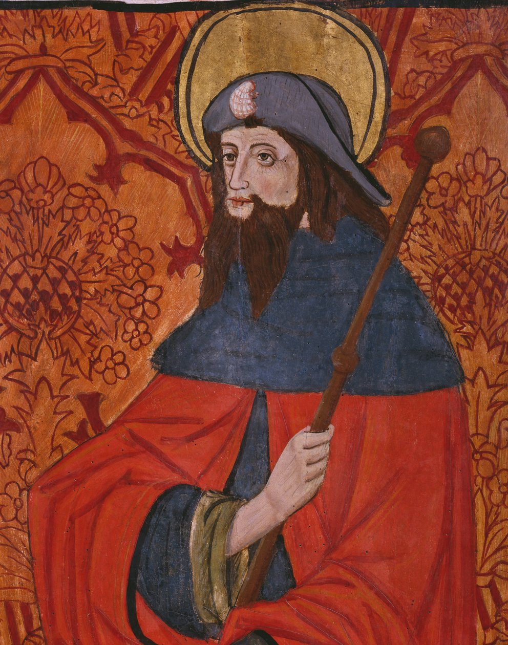 San Giacomo il Maggiore, (dettaglio), pannello dalla Chiesa di San Andres di Tortura, fine 15° secolo-inizio 16° secolo da Spanish School