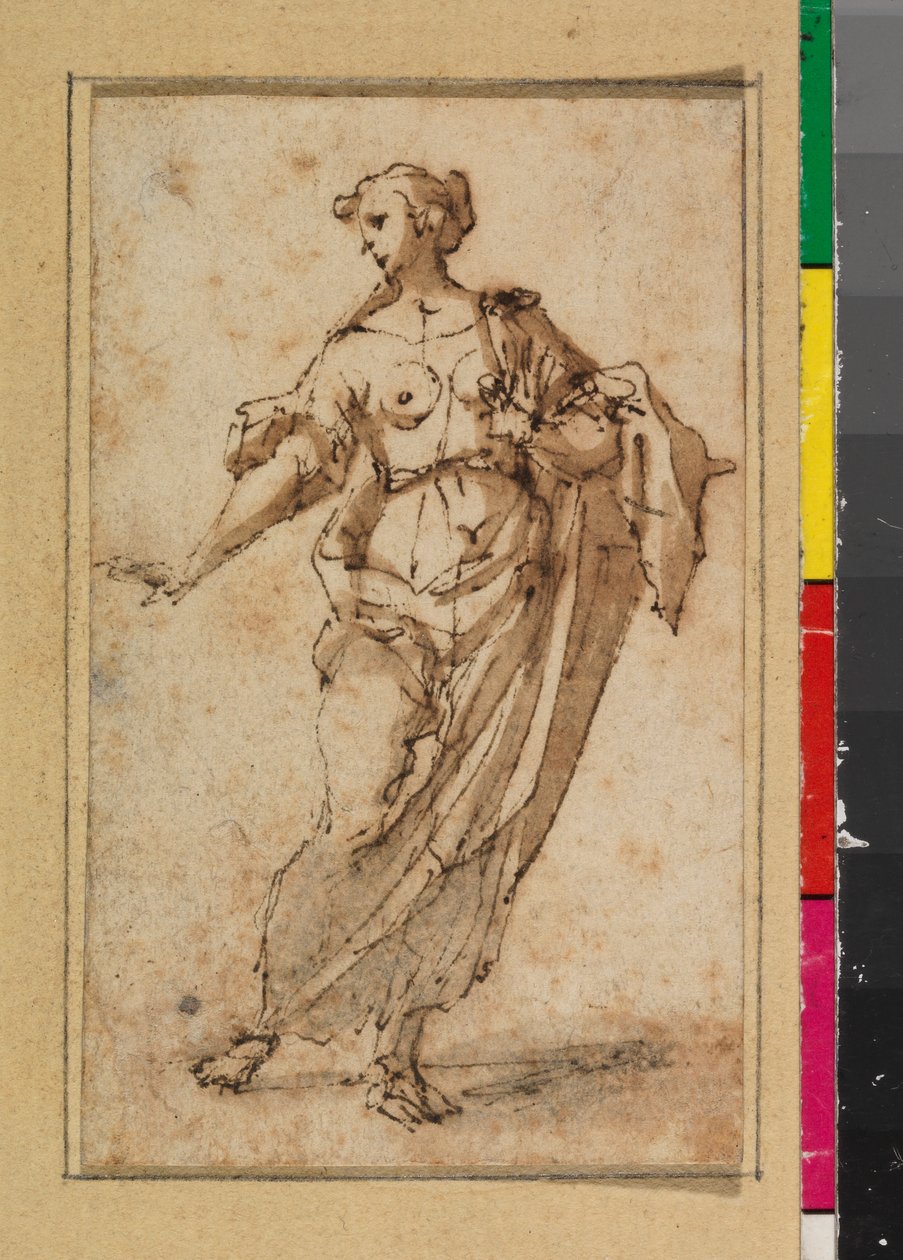 Figura femminile in piedi, 1675-99 da Spanish School