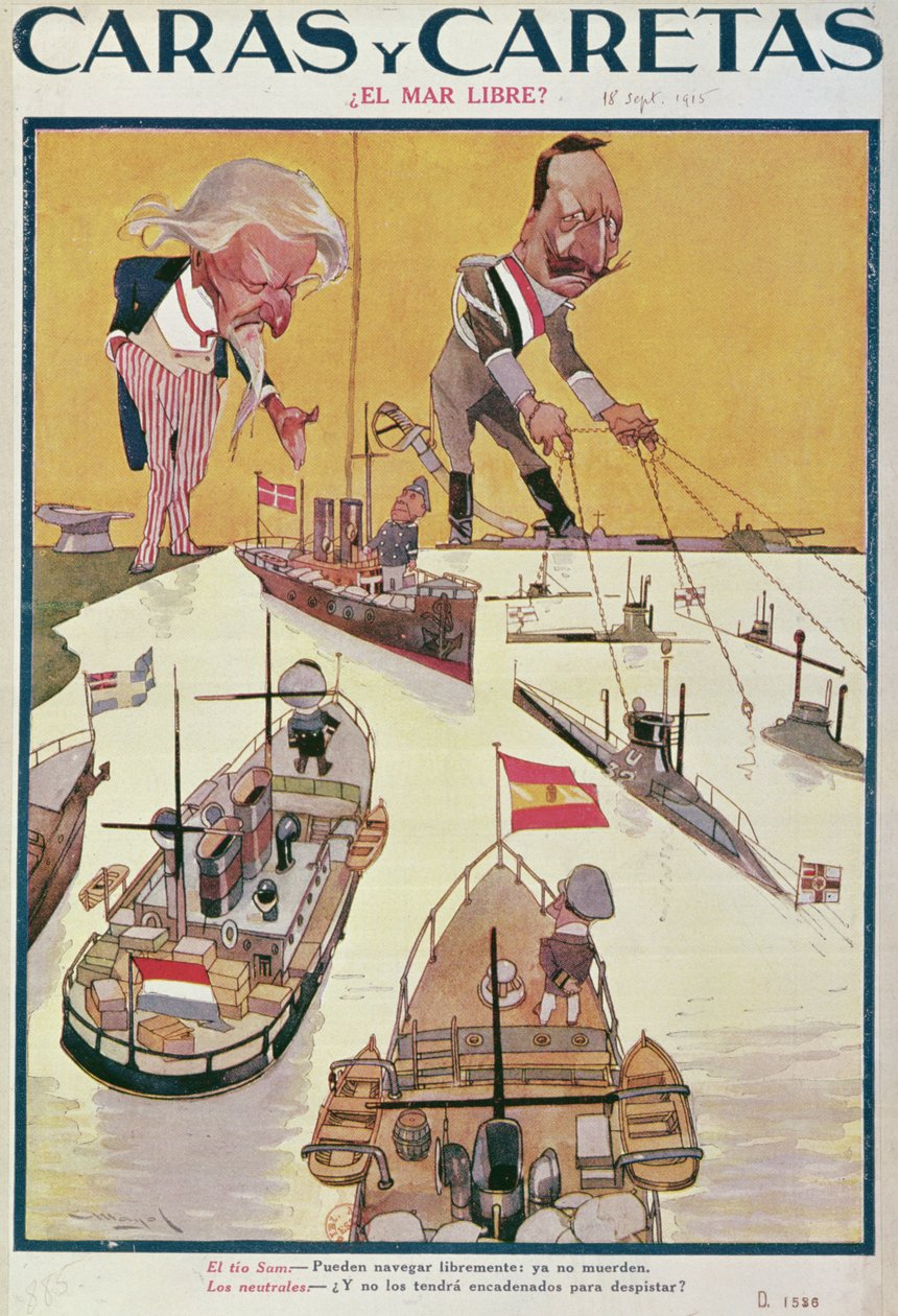 Il Kaiser e Zio Sam al tempo della Prima Guerra Mondiale, 1915 da Spanish School