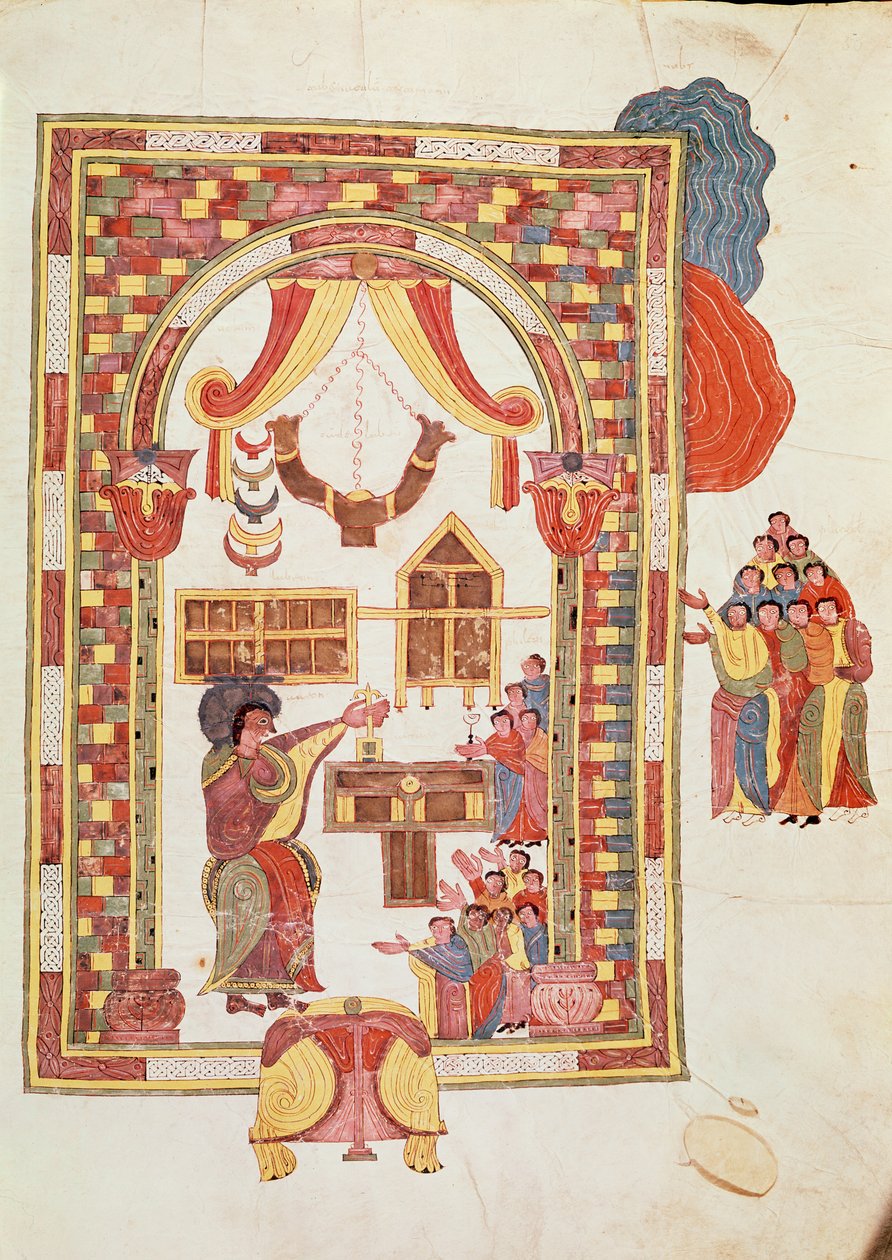 Il Tempio di Gerusalemme, dalla Bibbia Visigota-Mozarabica di San Isidoro, fol.50r., A.D. 960 da Spanish School