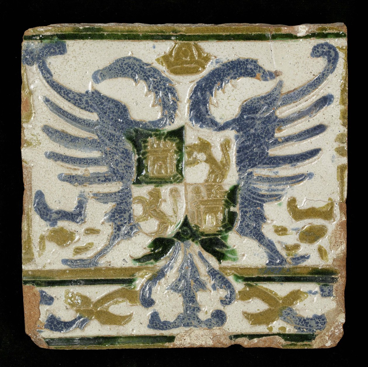 Piastrella con gli Stemmi di León e Castiglia, 1525 da Spanish School