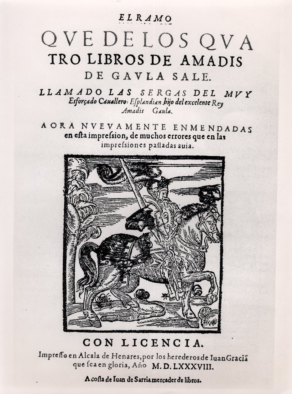 Pagina del titolo di Amadis de Gaula, 1588 da Spanish School
