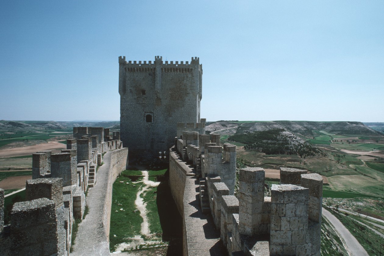 Veduta delle mura del castello e del mastio da Spanish School