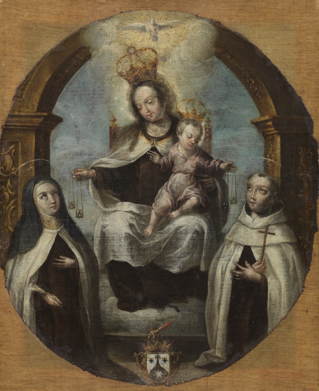 Vergine con Bambino tra Santa Chiara e San Domenico, c.1700 da Spanish School