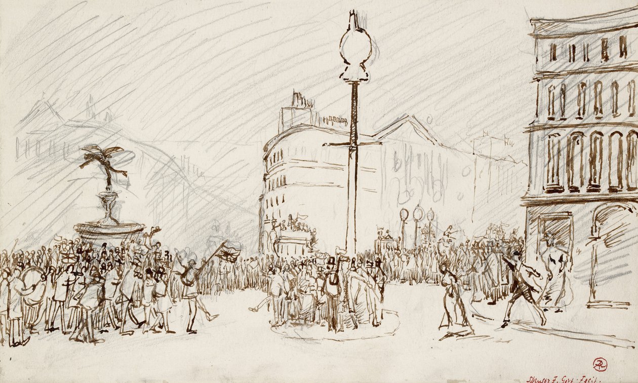 Scena di strada - Piccadilly Circus da Spencer Frederick Gore