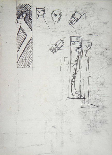 Studio per un pannello decorativo: figure geometriche, per la Grotta del Vitello d