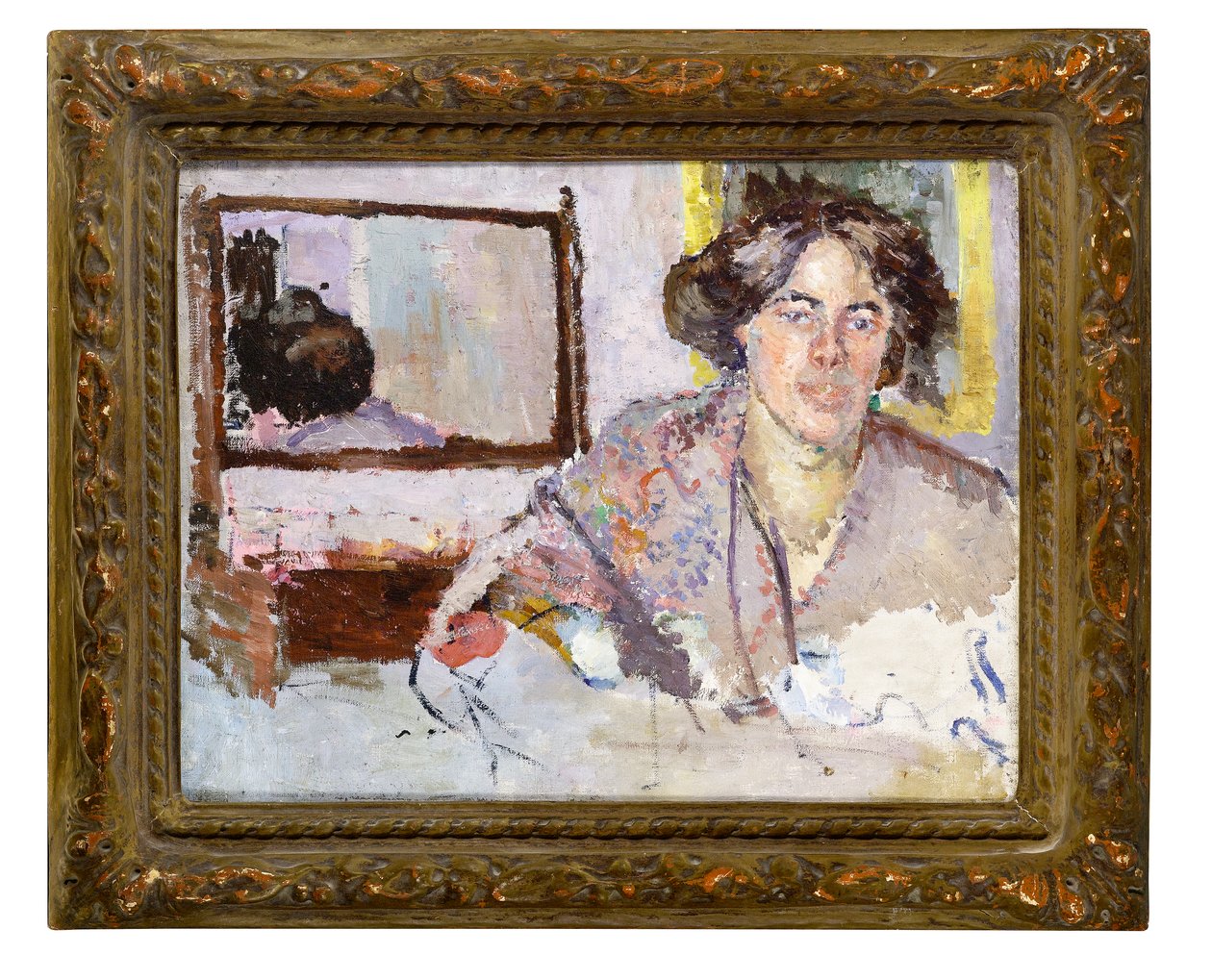 Donna davanti a uno specchio da Spencer Frederick Gore