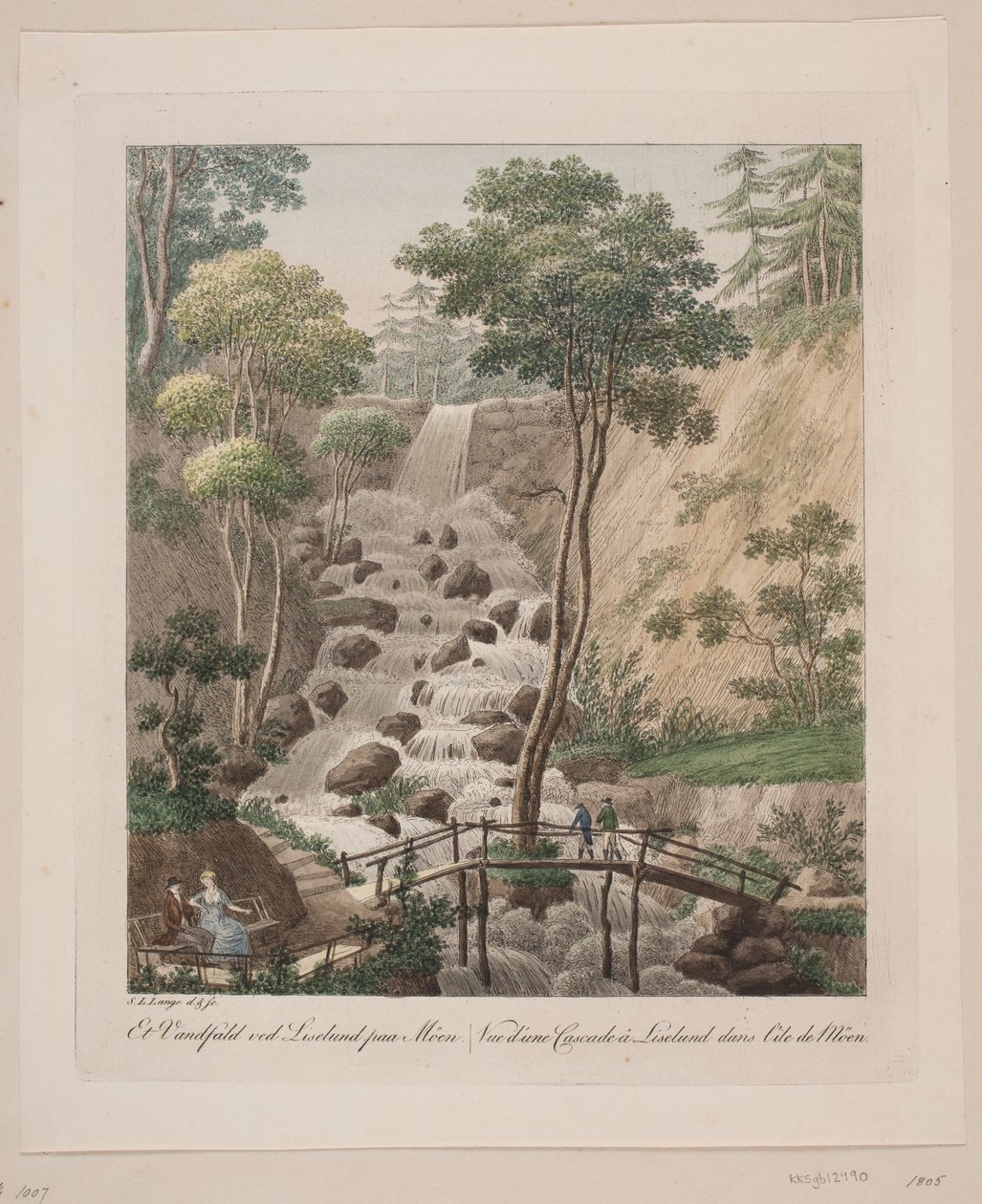 Una cascata a Liselund su Møn da Søren L. Lange