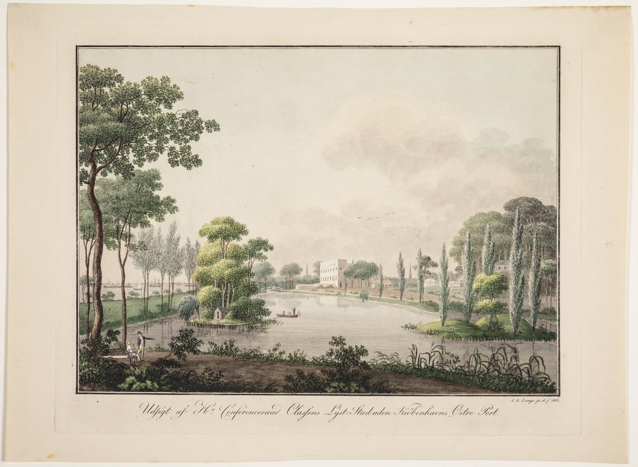 Vista della residenza di campagna del Sig. Conferenziere Classen fuori dalla Porta Orientale di Copenaghen da Søren L. Lange