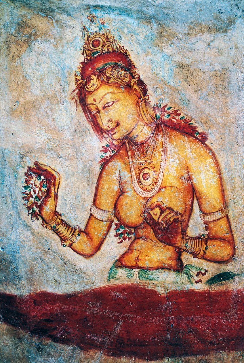 Le fanciulle di Sigiriya, affresco, sito archeologico di Sigiriya (Patrimonio dell