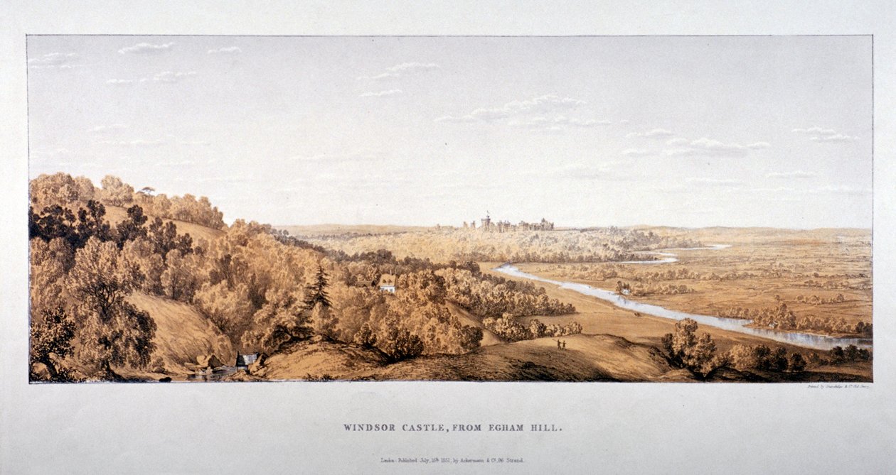 Veduta del Castello di Windsor da Egham Hill, Berkshire, 1851 da Standidge and Co