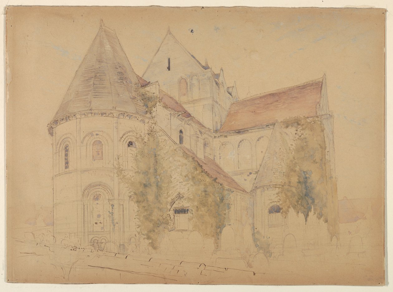 Schizzo della chiesa di San Nicola, Caen, Francia da Stanford White