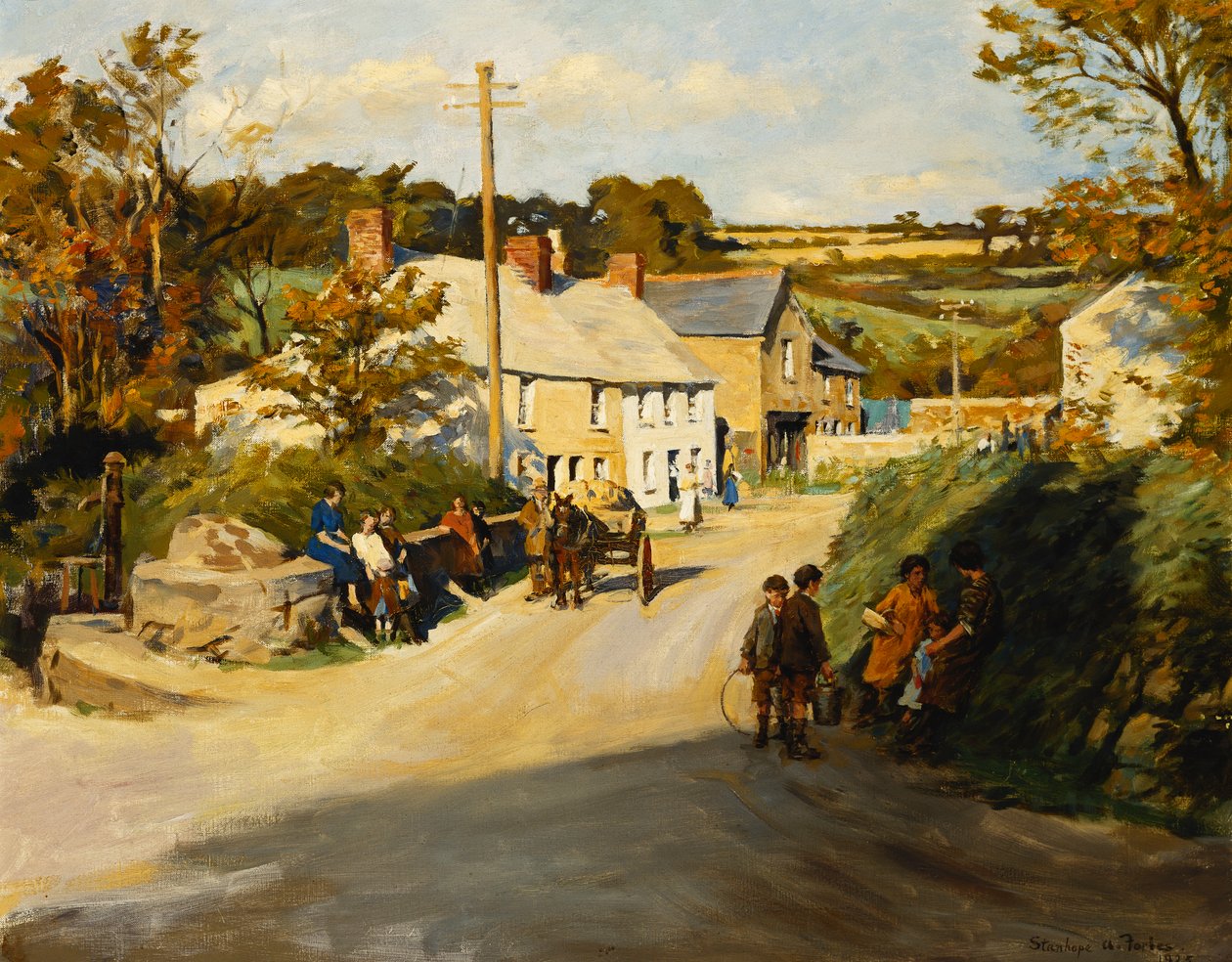Un villaggio della Cornovaglia da Stanhope Alexander Forbes