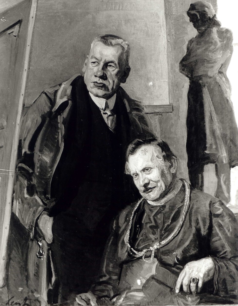 In studio - Autoritratto con il reverendo Mrozowski da Stanisaw Lentz