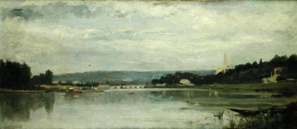 Sulle rive della Senna a Saint-Cloud da Stanislas Victor Edouard Lepine