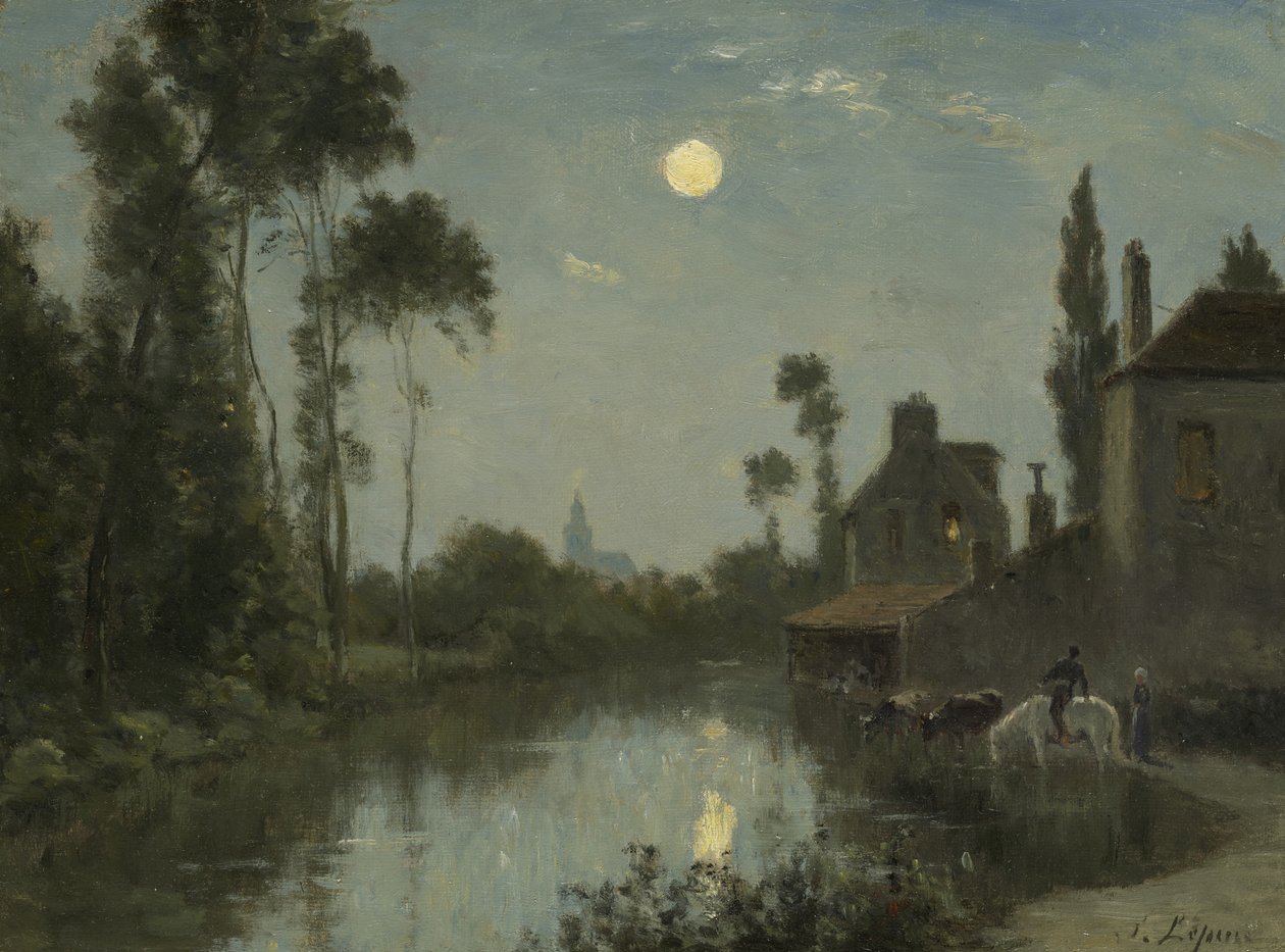 Fiume al Chiaro di Luna da Stanislas Victor Edouard Lepine