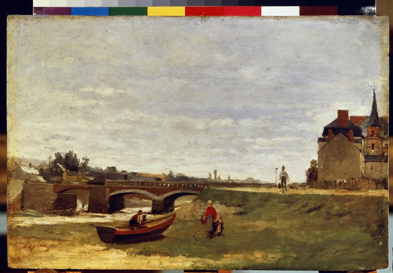 Paesaggio con ponte da Stanislas Victor Edouard Lepine