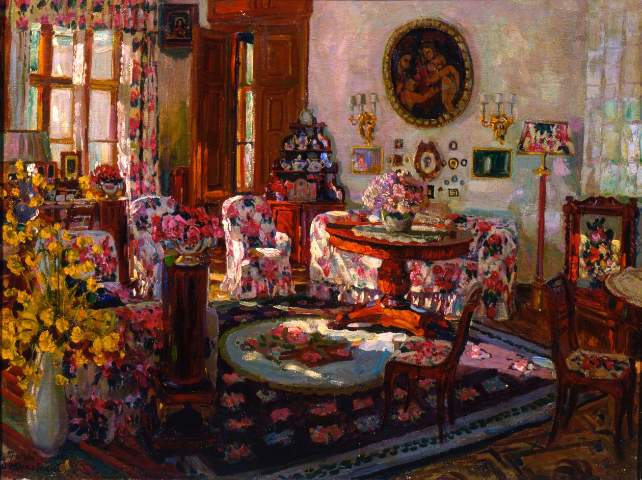 Interno nella casa padronale di Brasovo, 1912 da Stanislav Julianovic Zukovskij