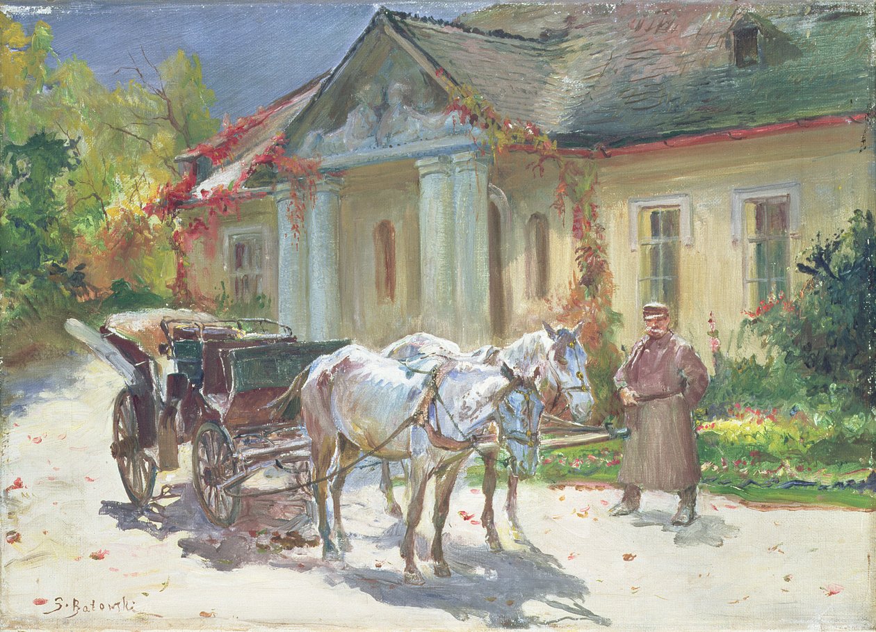 Davanti a un maniero polacco, c.1930 da Stanislaw Kaczor Batowski