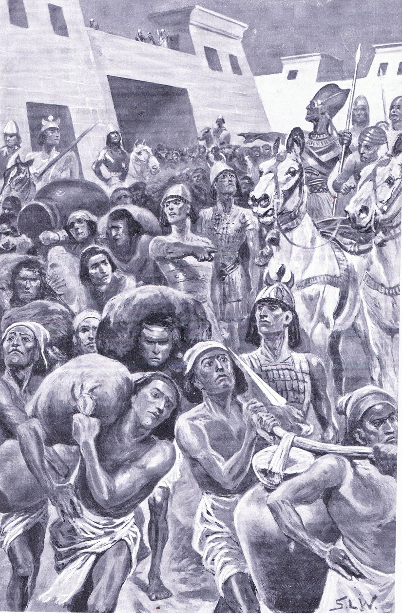 Thothmes III saccheggia Zahi durante il raccolto da Stanley L. Wood