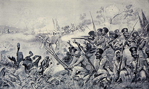 La Brigata di Godby che fa una coraggiosa resistenza circondata dai Sikh, Battaglia di Chilianwala da Stanley L. (after) Wood