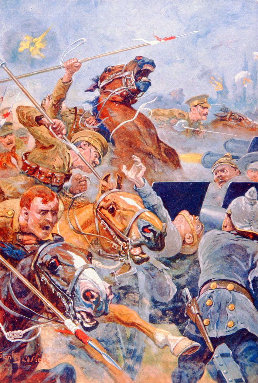 La carica dei 9th Lancers durante la ritirata da Mons da Stanley L. (after) Wood