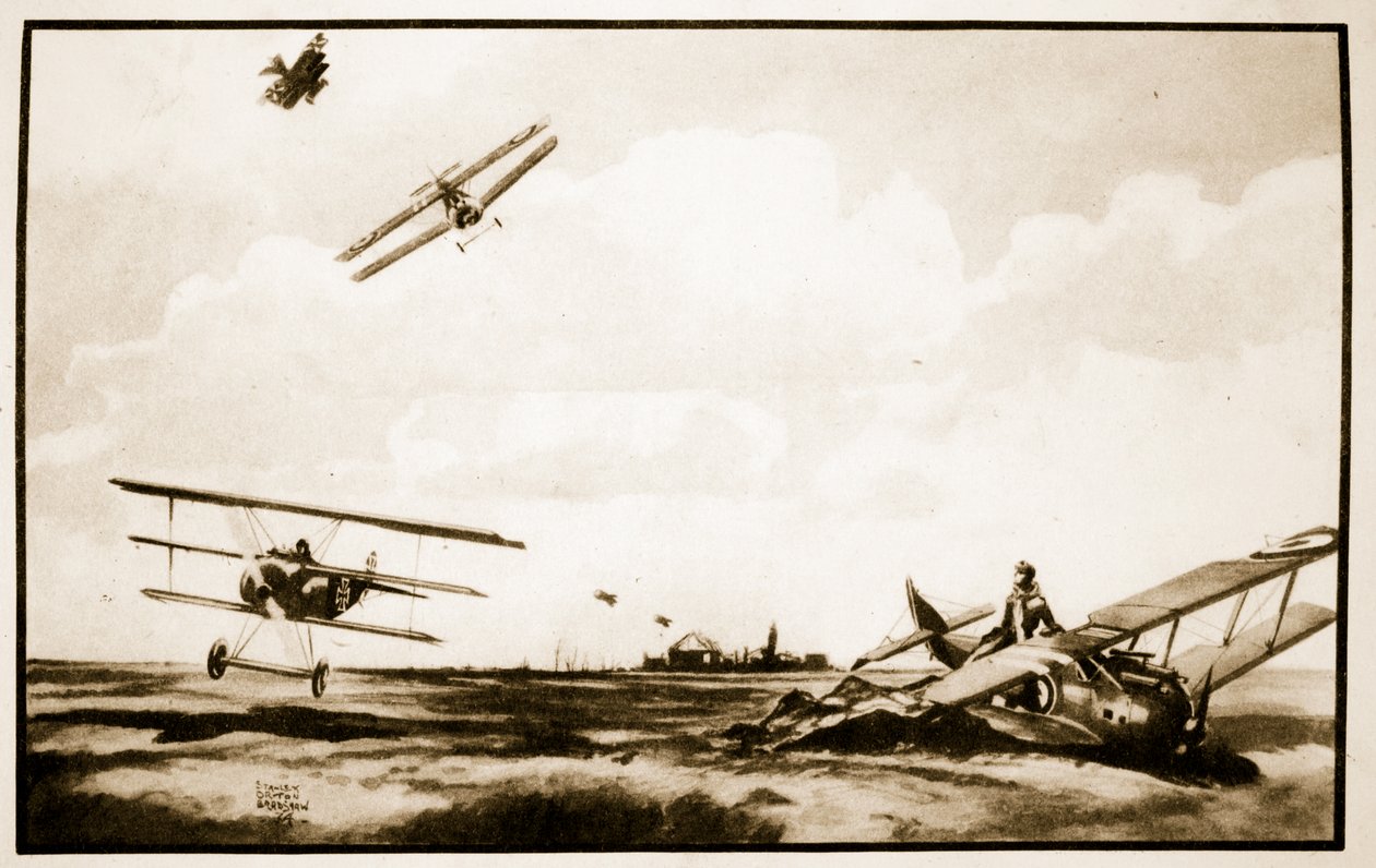 La morte di Richthofen, illustrazione da 